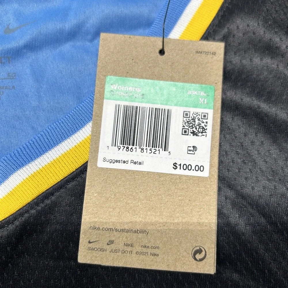 Nike Chicago Sky Angel Reese Jersey Women NBA XL Basketball DC9567-016 Black
